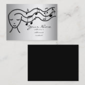 Silver Effect Music Girl Visitekaartje (Voorkant / Achterkant)