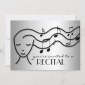 Silver-effect-muziekoverzichten Kaart (Voorkant)