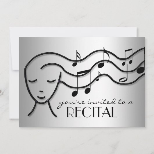 Silver-effect-muziekoverzichten Kaart (Voorkant)