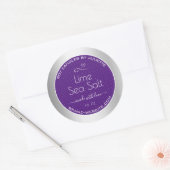 Silver Effect Paars Plum Soy Candles Packaging Ronde Sticker (Envelop)