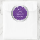 Silver Effect Paars Plum Soy Candles Packaging Ronde Sticker (Tas)