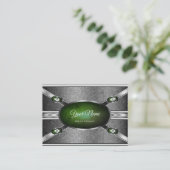 Silver Effects Groene Marmer met Faux Gemstenen Visitekaartje (Staand voorkant)