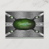 Silver Effects Groene Marmer met Faux Gemstenen Visitekaartje (Voorkant)