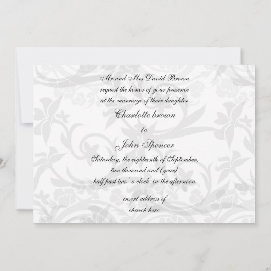 Silver Effel Tower Paris trouwuitnodiging Kaart (Achterkant)