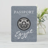Silver Egypt Passport Wedding Invitation Kaart (Staand voorkant)