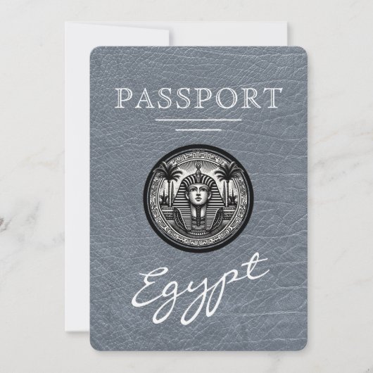 Silver Egypt Passport Wedding Save the Date (Voorkant)