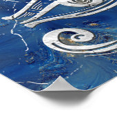 Silver Egyptian Eye of Horus on blue marble Poster (Hoek)