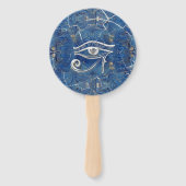 Silver Egyptian Eye of Horus over blauwe marmer Handwaaier (Voorkant)