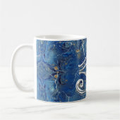 Silver Egyptian Eye of Horus over blauwe marmer Koffiemok (Links)