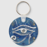 Silver Egyptian Eye of Horus over blauwe marmer