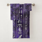 Silver Egyptian hieroglyphikpatroon Bad Handdoek (Insitu)