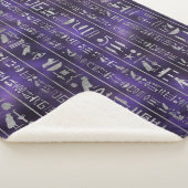 Silver Egyptian hieroglyphikpatroon Sherpa Deken (3/4)