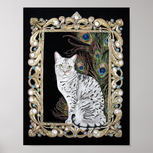 Silver Egyptian Mau Poster (Voorkant)