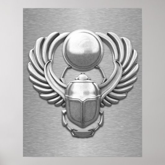 Silver Egyptian Scarab Poster (Voorkant)