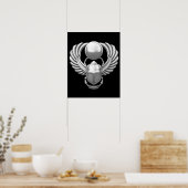Silver Egyptian Scarab Poster (Keuken)