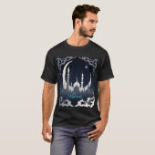 Silver Eid Mubarak Moskee Design Mannen Tshirt (Voorkant volledig)