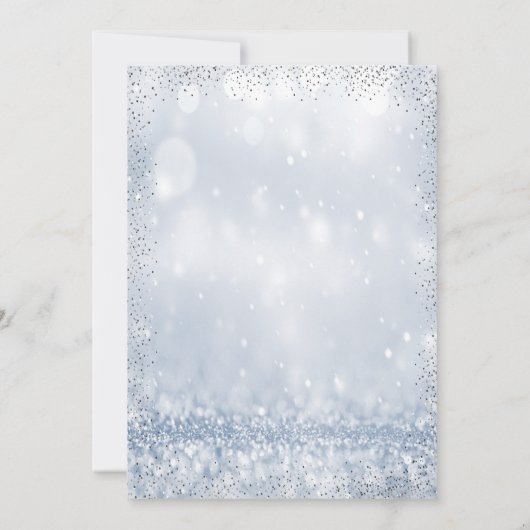 Silver Eiffel Tower Confetti Bokeh Quinceañera Kaart (Achterkant)