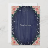 Silver Eiffel Tower Diamonds Flowers Quinceañera Kaart (Achterkant)