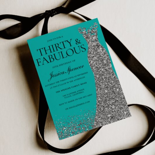 Silver Elegance 30 & Fabulous! 30th Birthday Kaart