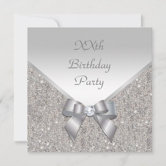 Silver Elegance Birthday Kaart (Voorkant)