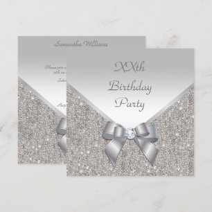 Silver Elegance Birthday Kaart