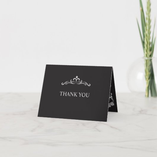 Silver Elegance Collection Wedding Folded Bedankkaart (Voorkant)