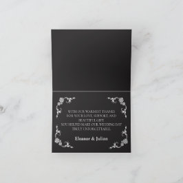 Silver Elegance Collection Wedding Folded Bedankkaart