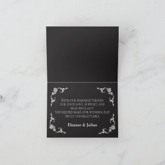 Silver Elegance Collection Wedding Folded Bedankkaart