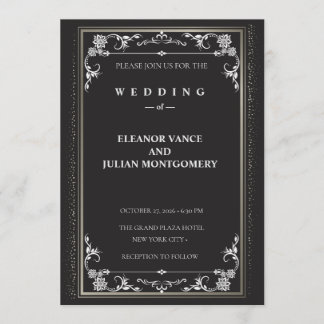 Silver Elegance Collection Wedding Invitation Kaart