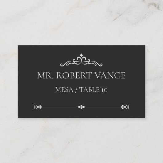 Silver Elegance Collection Wedding Place Card Plaatskaartje (Voorkant)