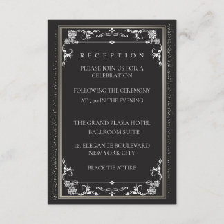 Silver Elegance Collection Wedding Reception Card Informatiekaartje