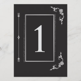 Silver Elegance Collection Wedding Table Number Kaart