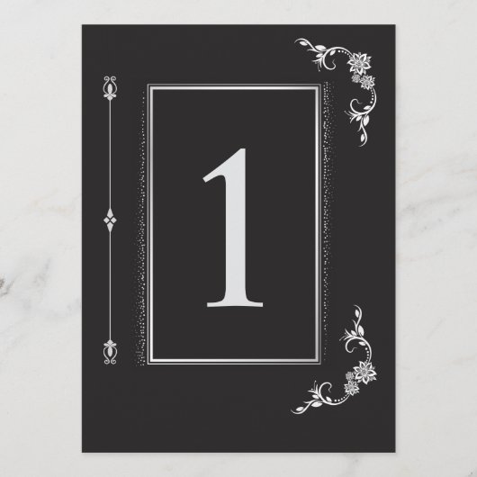 Silver Elegance Collection Wedding Table Number Kaart (Voorkant)