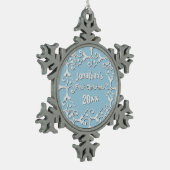 Silver Elegance - Eerste Kerstmis op persoonlijke  Tin Sneeuwvlok Ornament (Links)