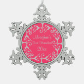 Silver Elegance First Hanukkah Snowflake Ornament (Voorkant)