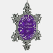 Silver Elegance First Kerstmis Snowflake Ornament (Links)