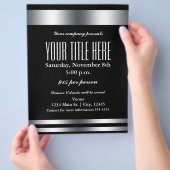 Silver Elegance Glamor Event Flyer Poster (Hand)