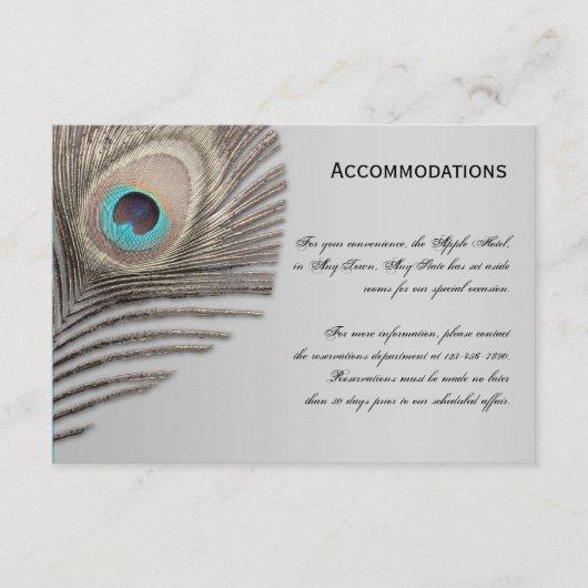 Silver Elegance Peacock-combinatiekaart Informatiekaartje (Voorkant)
