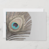Silver Elegance Peacock Wedding Invitation Kaart (Achterkant)