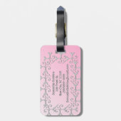 Silver Elegance Pink op maat Bagagelabel (Achterkant verticaal)
