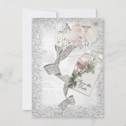  Silver Elegance Save the Date Birthday Kaart (Voorkant)