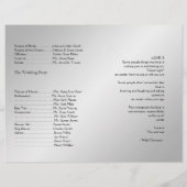 Silver Elegance Wedding Program (Achterkant)
