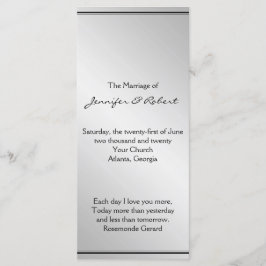 Silver Elegance Wedding Program Programmakaart