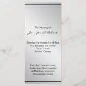 Silver Elegance Wedding Program Programmakaart (Voorkant)