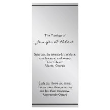 Silver Elegance Wedding Program