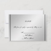 Silver Elegance Wedding Response Kaart (Voorkant)