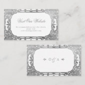 Silver elegant   bezoek website plaatskaartje (Voorkant / Achterkant)