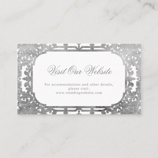 Silver elegant   bezoek website plaatskaartje (Voorkant)