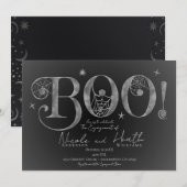 Silver Elegant BOO Magical Halloween Verloving Kaart (Voorkant / Achterkant)