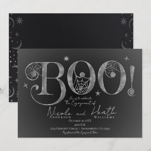 Silver Elegant BOO Magical Halloween Verloving Kaart